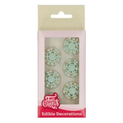 FUNCAKES Décors en Pâte à Sucre Flocons de Neige (x12) Hot