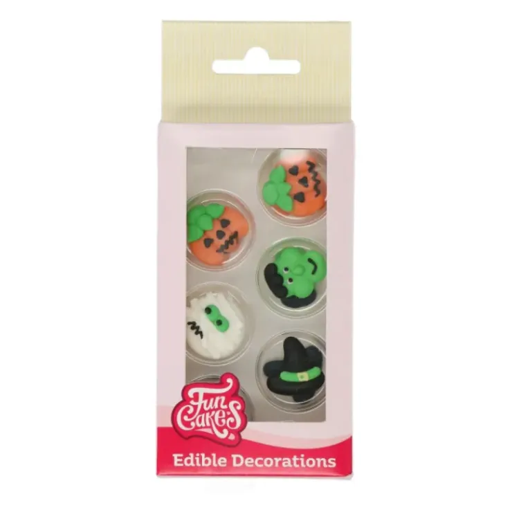 FUNCAKES Décors en Sucre 4 Motifs Halloween (x12) New