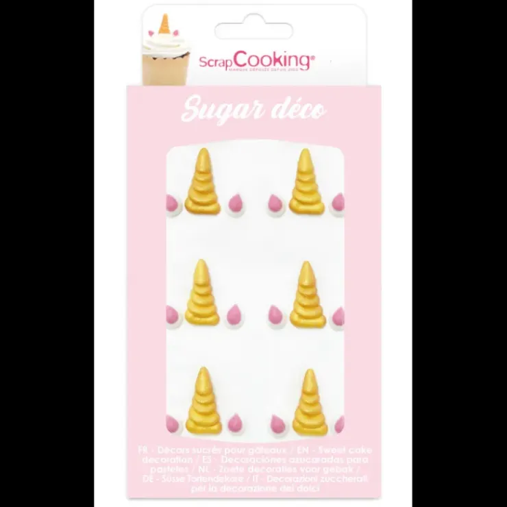 SCRAPCOOKING Décors en Sucre Corne de Licorne (x6) Hot