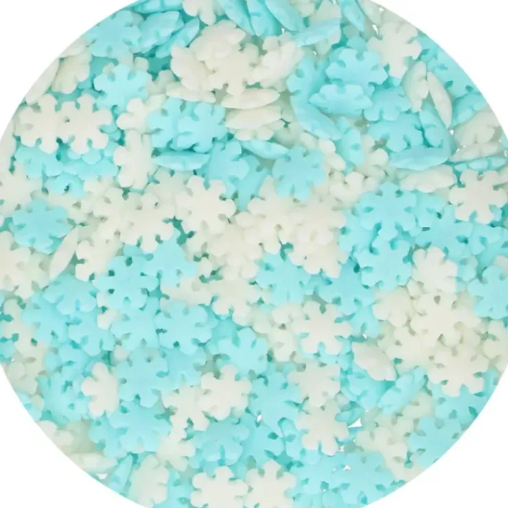 FUNCAKES Décors en Sucre Flocon de Neige Bleu et Blanc 150 g Clearance