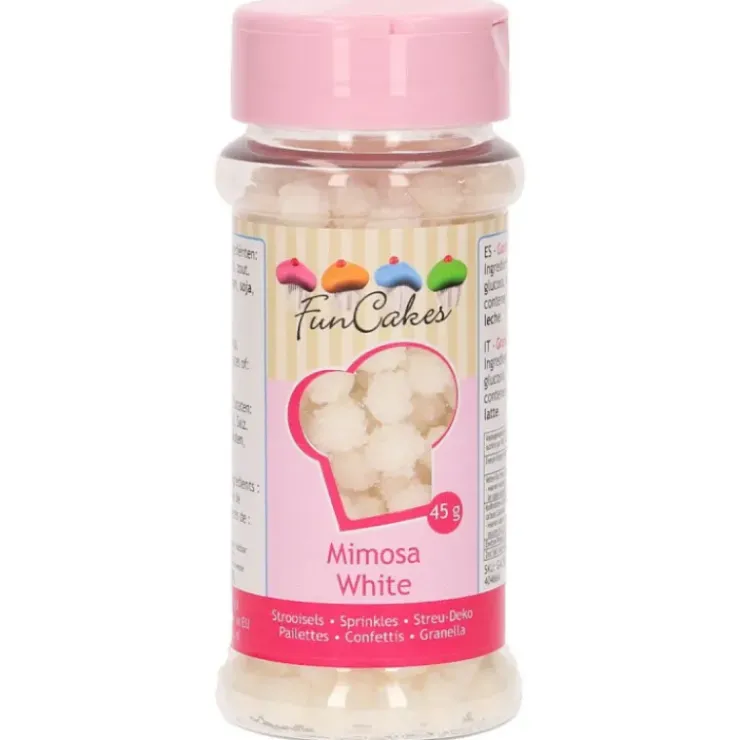FUNCAKES Décors en Sucre Mimosa Blanc 45g Hot