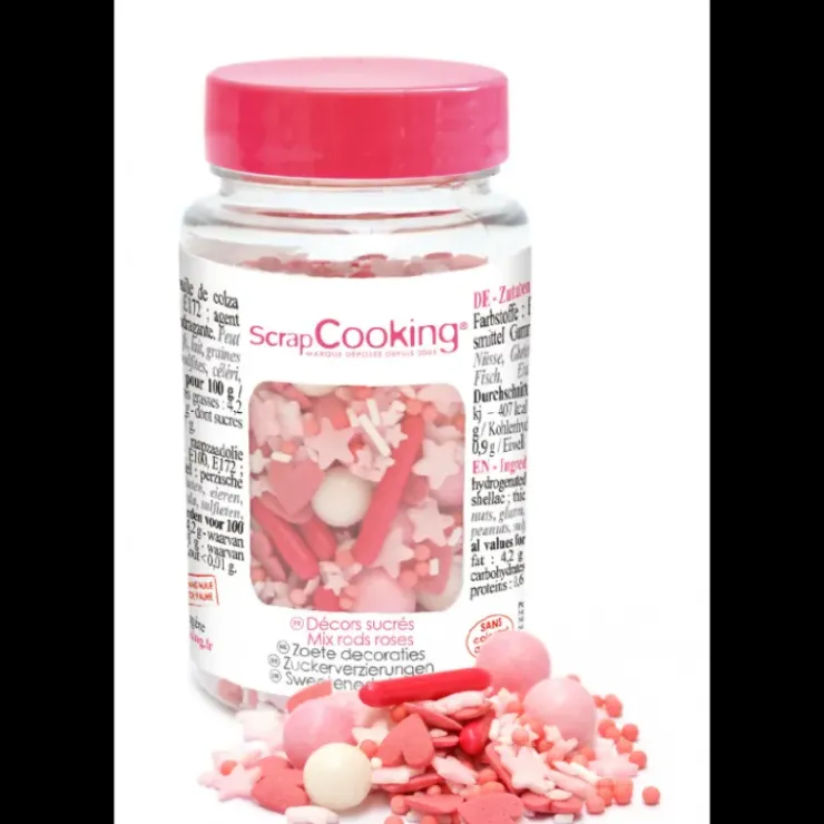 SCRAPCOOKING Décors en Sucre Mélange Rods Rose 70 g Discount
