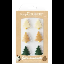 SCRAPCOOKING Décors Pâte d'Amande Sapin Noël (x6) New