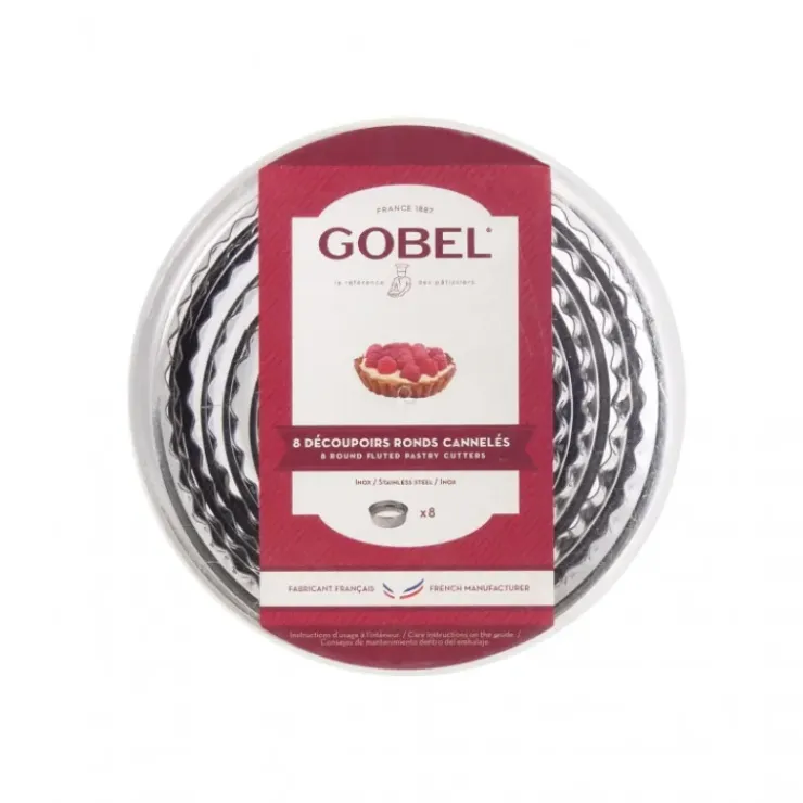 GOBEL Découpoirs Ronds cannelés inox (boite de 8) Best