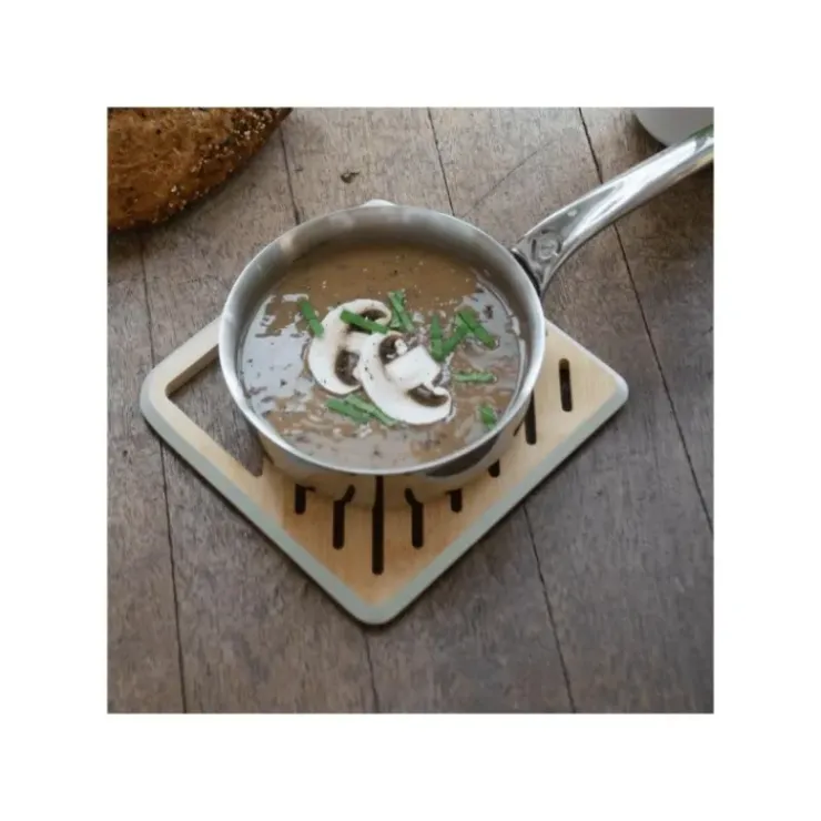 PEBBLY Dessous de Plat Carré Bambou Crème 20 x 20 cm Hot