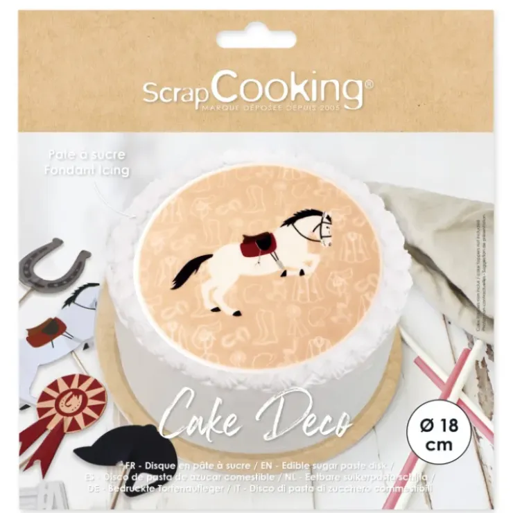 SCRAPCOOKING Disque Pâte à Sucre Équitation Ø 18 cm Sale