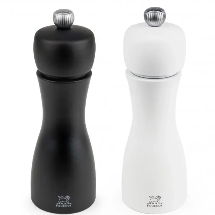 PEUGEOT Duo Moulin à Poivre et à Sel Tahiti 15 cm Noir et Blanc New