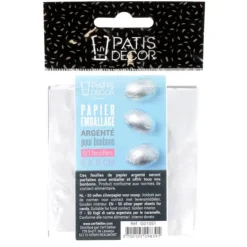 PATISDECOR Emballage Pour Bonbons Argenté 50 feuilles Patisdécor