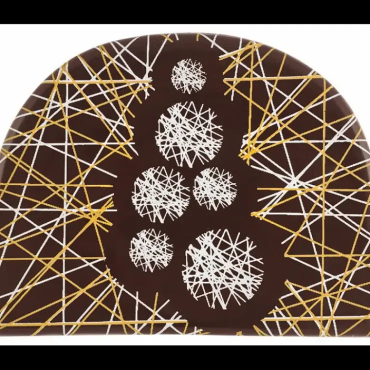 FLORENSUC Embout de Bûche Fibre 8,4 x 6,5 cm Décor en Chocolat (x42) Hot