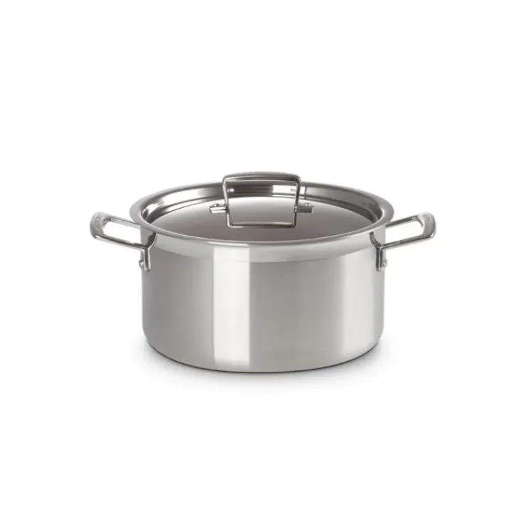 LE CREUSET Faitout Inox 24 cm avec Couvercle Discount