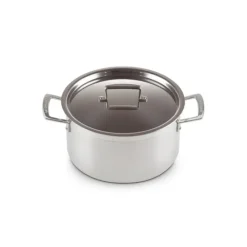 LE CREUSET Faitout Inox 24 cm avec Couvercle Discount