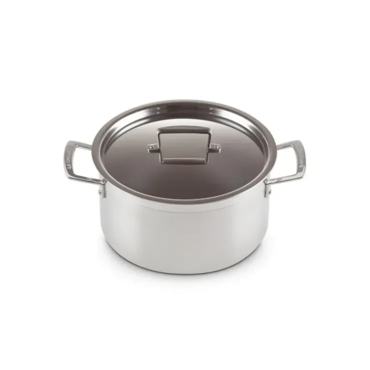 LE CREUSET Faitout Inox 24 cm avec Couvercle Discount