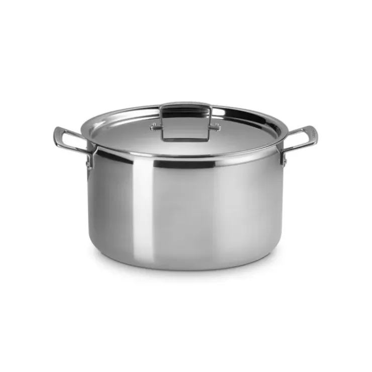 LE CREUSET Faitout Inox 28 cm avec Couvercle Sale