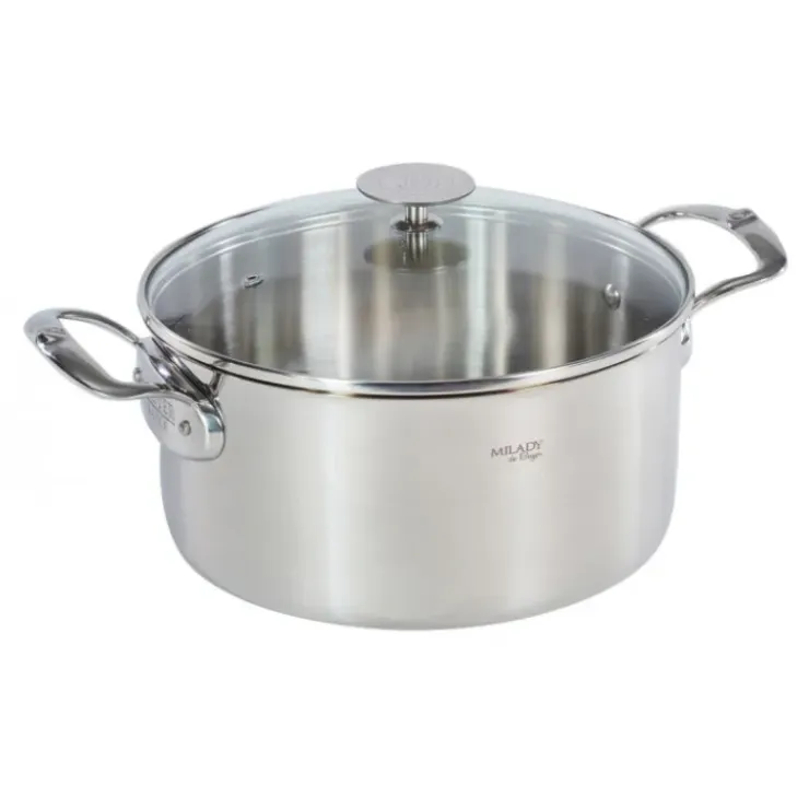 DE BUYER Faitout Inox avec Couvercle ø24 cm Milady New