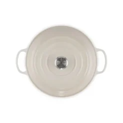 LE CREUSET Faitout Meringue en Fonte avec Intérieur Sable 30 cm Signature Best