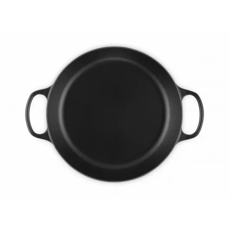 LE CREUSET Faitout Noir Mat en Fonte avec Intérieur Noir 30 cm Signature Hot