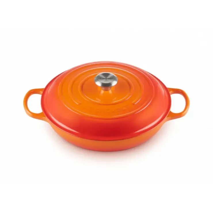 LE CREUSET Faitout Volcanique en Fonte avec Intérieur Sable 30 cm Signature Discount