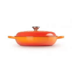 LE CREUSET Faitout Volcanique en Fonte avec Intérieur Sable 30 cm Signature Discount