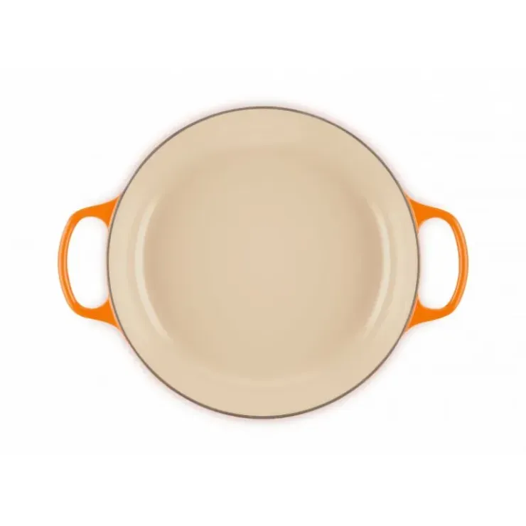 LE CREUSET Faitout Volcanique en Fonte avec Intérieur Sable 30 cm Signature Discount