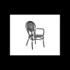 LYROSE Fauteuil Tressé Bamboo Noir et Blanc Hot