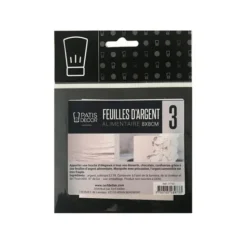 PATISDECOR Feuilles d'Argent Alimentaire 8 cm (x3) Patisdécor Online