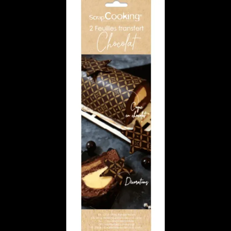 SCRAPCOOKING Feuilles de Transfert Chocolat Couture (x2)