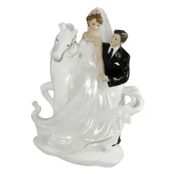 CUISINEADDICT Figurine Mariage Cheval Blanc 20 cm