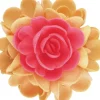 FLORENSUC FIN DE SERIE Bouquet Fleur Azyme 10 cm Rouge et Orange 5 cm (x6)