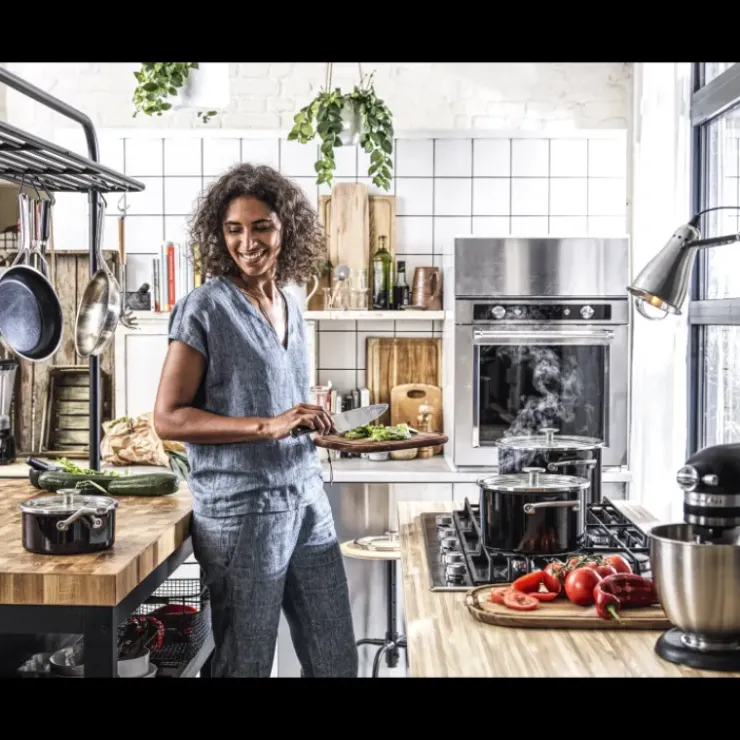 KITCHENAID FIN DE SERIE Faitout Émaillé 20cm Noir Onyx Best