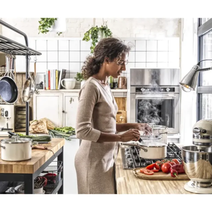 KITCHENAID FIN DE SERIE Faitout Émaillé 20cm Crème New