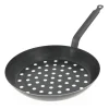 DE BUYER FIN DE SERIE Poêle à Légumes Perforée Tôle Bleue Ø 28 cm Outdoor Hot