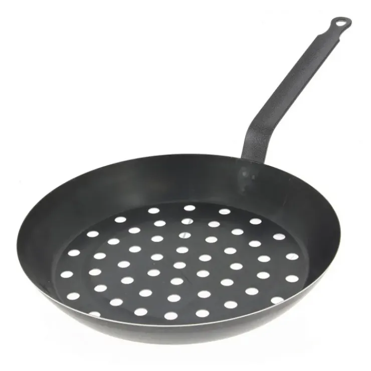 DE BUYER FIN DE SERIE Poêle à Légumes Perforée Tôle Bleue Ø 28 cm Outdoor Hot
