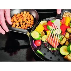 DE BUYER FIN DE SERIE Poêle à Légumes Perforée Tôle Bleue Ø 28 cm Outdoor Hot