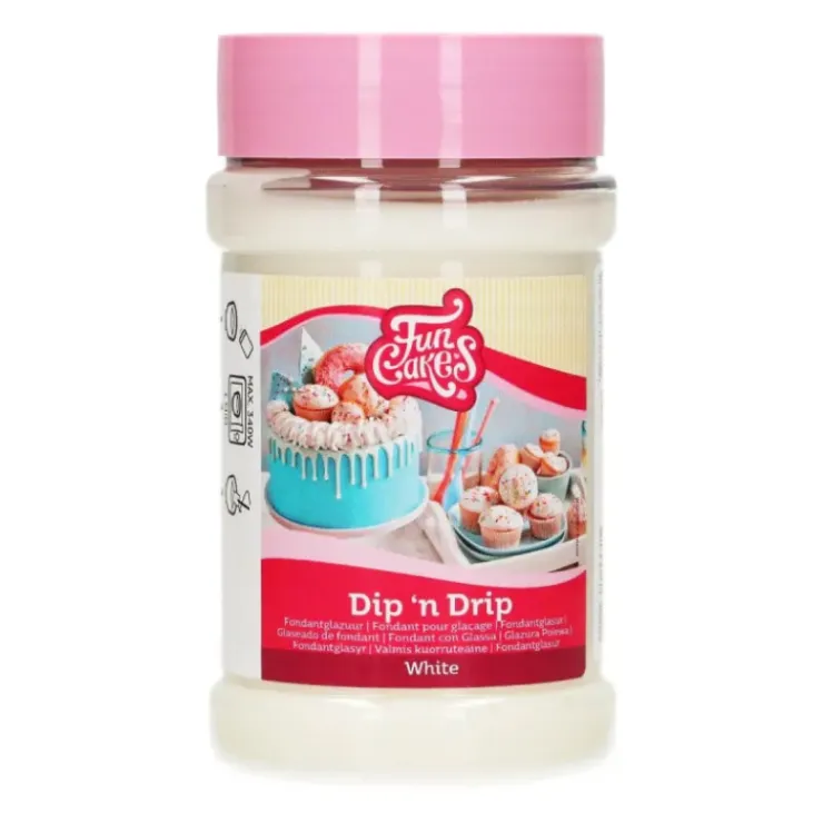 FUNCAKES Glaçage Dip'n Drip Blanc 375g Outlet
