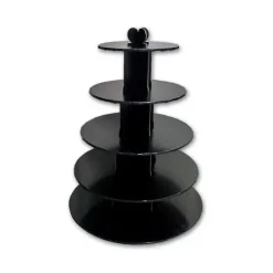 GATODECO Grand Présentoir Noir Cupcakes 5 Etages Ronds Gatodéco Discount