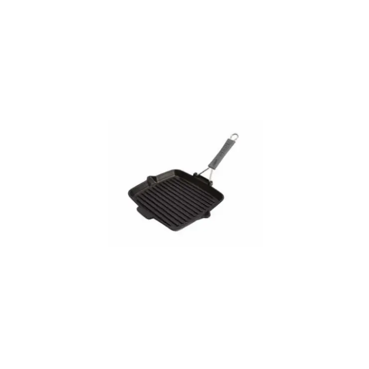 STAUB Gril en fonte carré 24 x 24 cm Manche Silicone Best