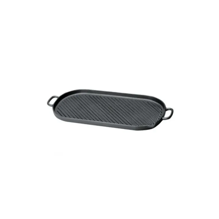 CHASSEUR Gril en Fonte ovale 44 x 20 cm Noir Mat Hot