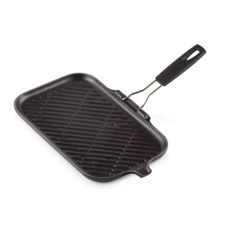 LE CREUSET Gril en Fonte rectangulaire 36 x 20 cm avec Manche repliable