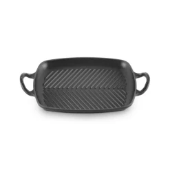LE CREUSET Gril en Fonte Rectangulaire 30 cm Noir Mat Discount