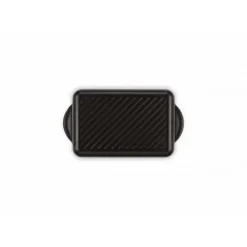 LE CREUSET Gril en Fonte Rectangulaire 32 cm Noir Mat Best