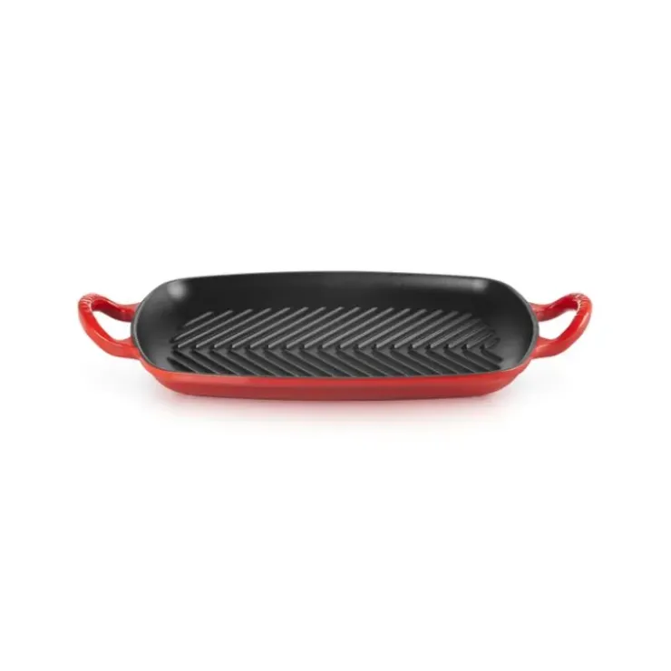 LE CREUSET Gril en Fonte Rectangulaire 30 cm Cerise Clearance