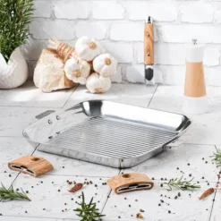 CRISTEL Grill Carré Casteline 30 cm Poignée Amovible Inox Outlet