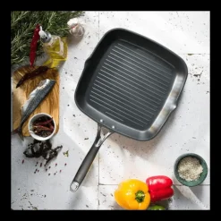 CRISTEL Grill Carré Castel'Pro 28 cm Poignée Fixe Ultralu Best
