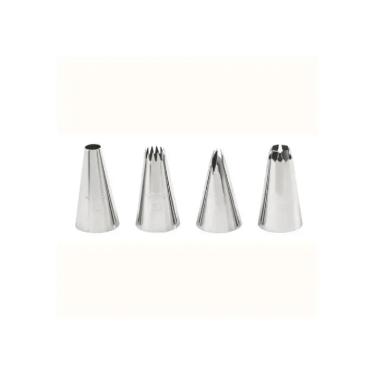 WILTON Kit 4 douilles pâtissières Bordures Inox Clearance