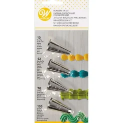 WILTON Kit 4 douilles pâtissières Bordures Inox Clearance