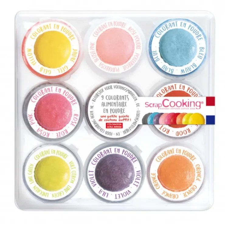 SCRAPCOOKING Kit Colorant Alimentaire en Poudre 15,8 g (x9) Outlet