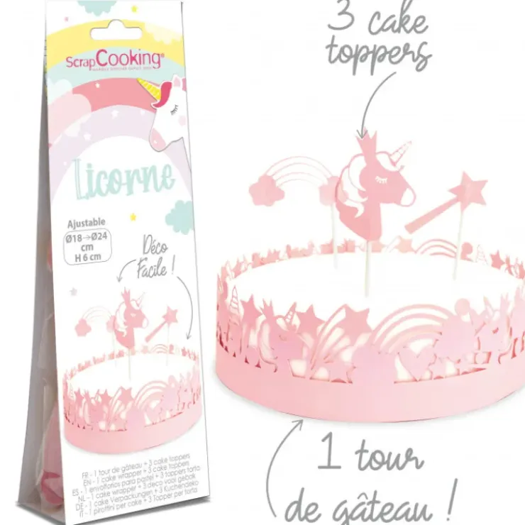 SCRAPCOOKING Kit Décor Gâteau Licorne (4 pièces) Discount