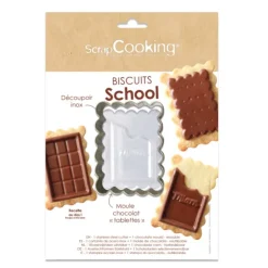 SCRAPCOOKING Kit Emporte-Pièce et Moule à Chocolat Biscuit School Discount
