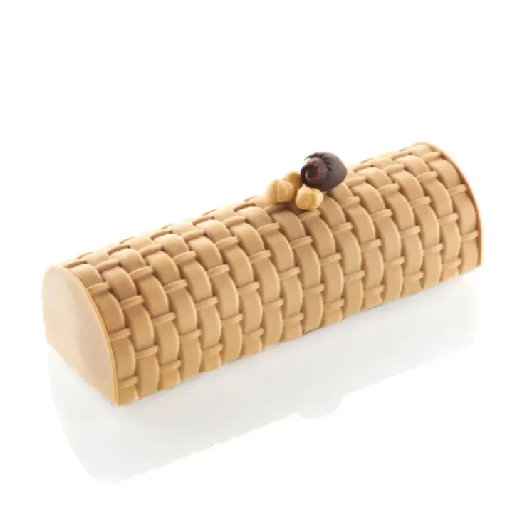 SILIKOMART Kit Moule à Bûche et Tapis Décor Tressé Professional Clearance