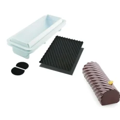 SILIKOMART Kit Moule à Bûche Torsade Plastique 25 x 8 cm x H 6,7 cm Professional Online